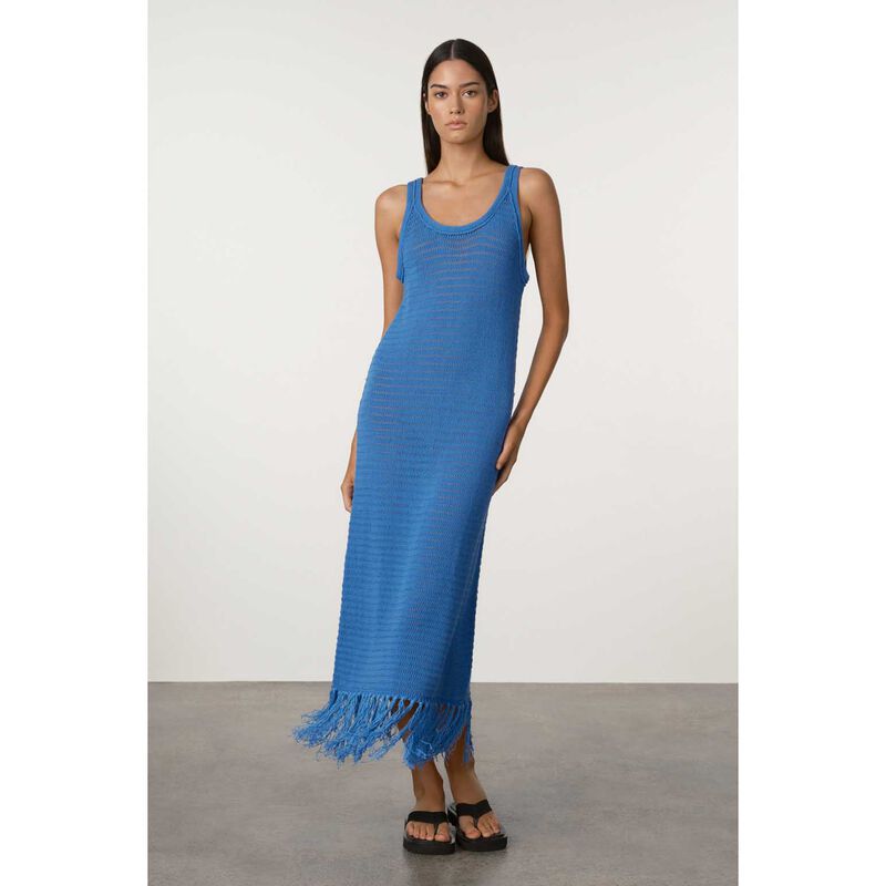 Zulu & Zephyr Bright Blue Crochet Knit Dress image number 2